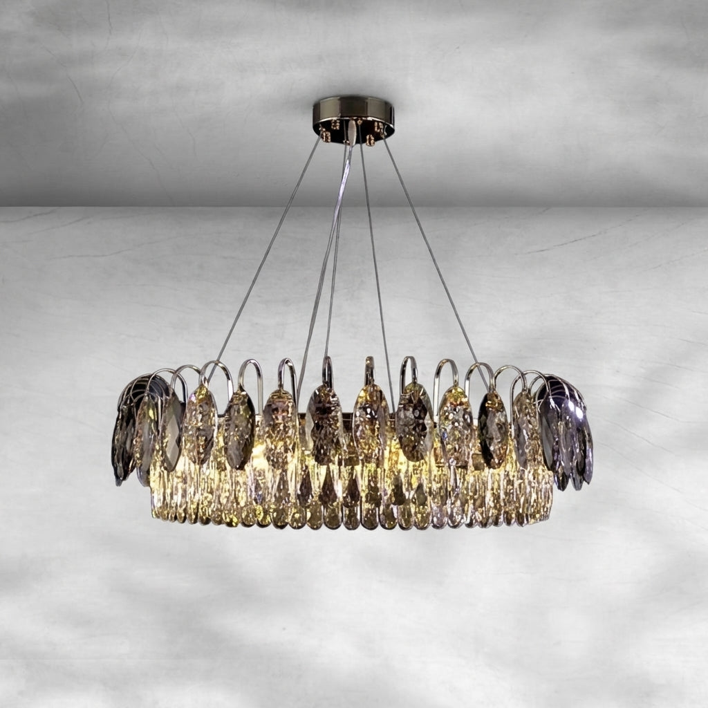 Riviko Radiant Faceted Crystal Chandelier - Background Shot