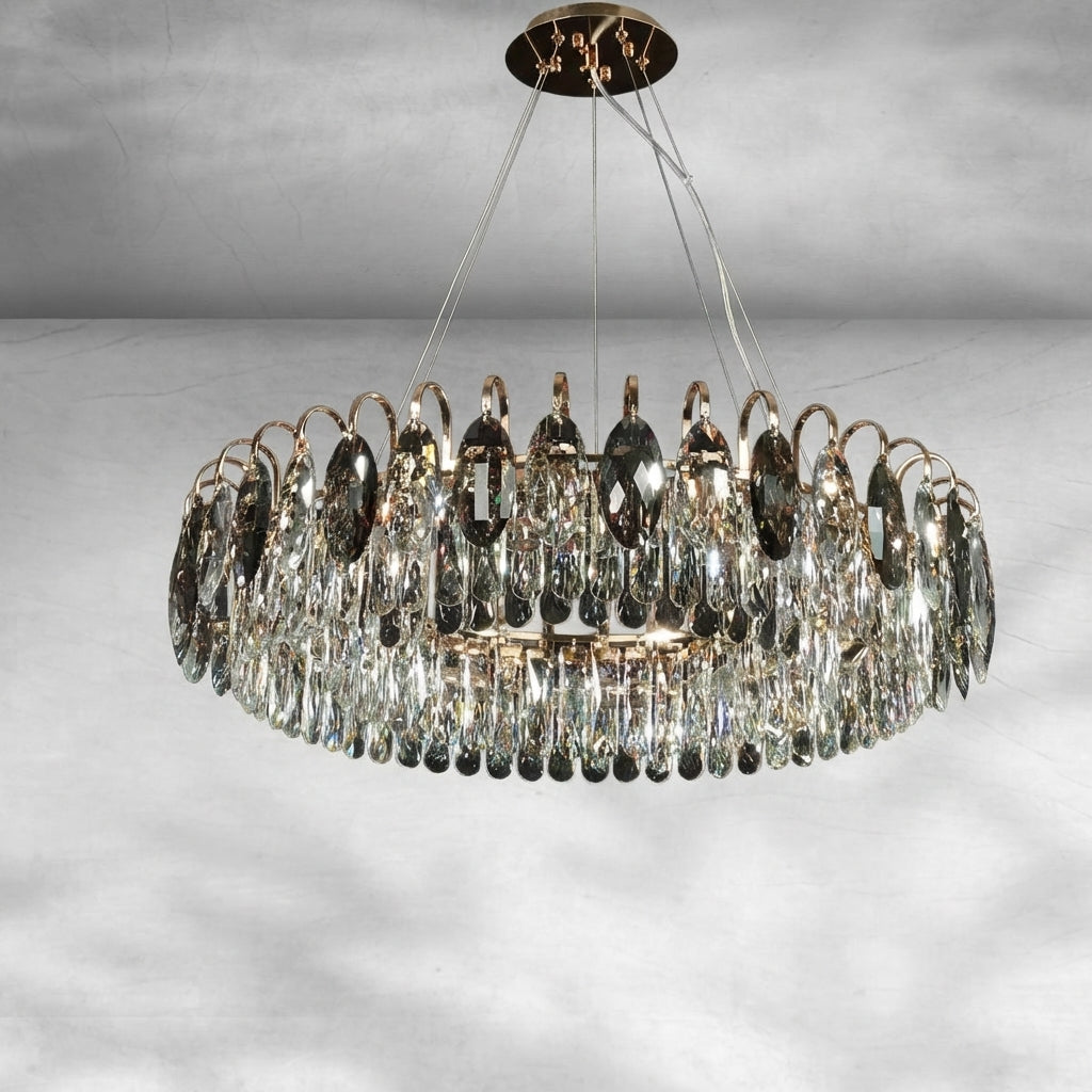 Riviko Radiant Faceted Crystal Chandelier - Background Shot