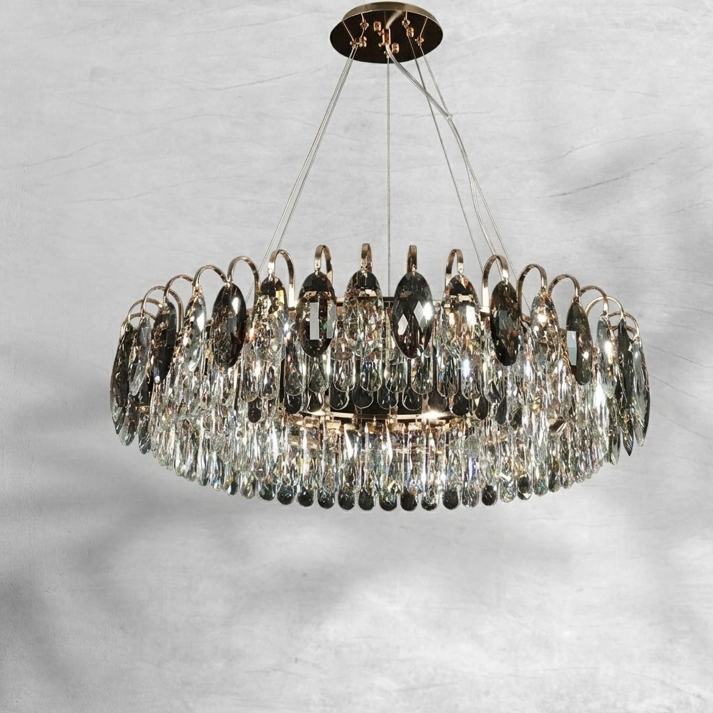 Riviko Radiant Faceted Crystal Chandelier - Background Shot