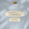 Riviko LG Rock 2 Wheel Frozen Ice Crystal Chandelier Light - Studio Shot
