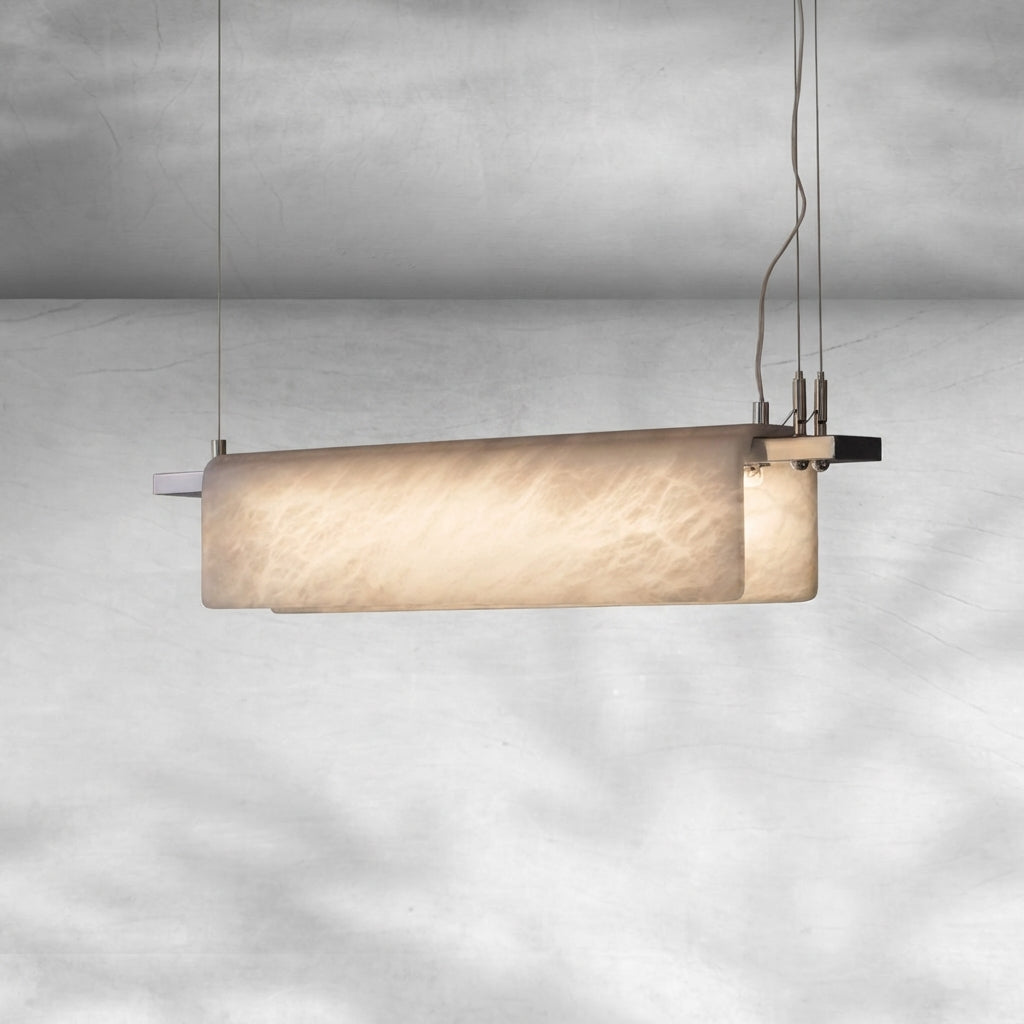Riviko Opulent Alabaster Linear LED Chandelier - Background Shot