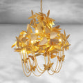 Riviko Aura Gold Leaf Modern Staircase Chandelier - Background Shot