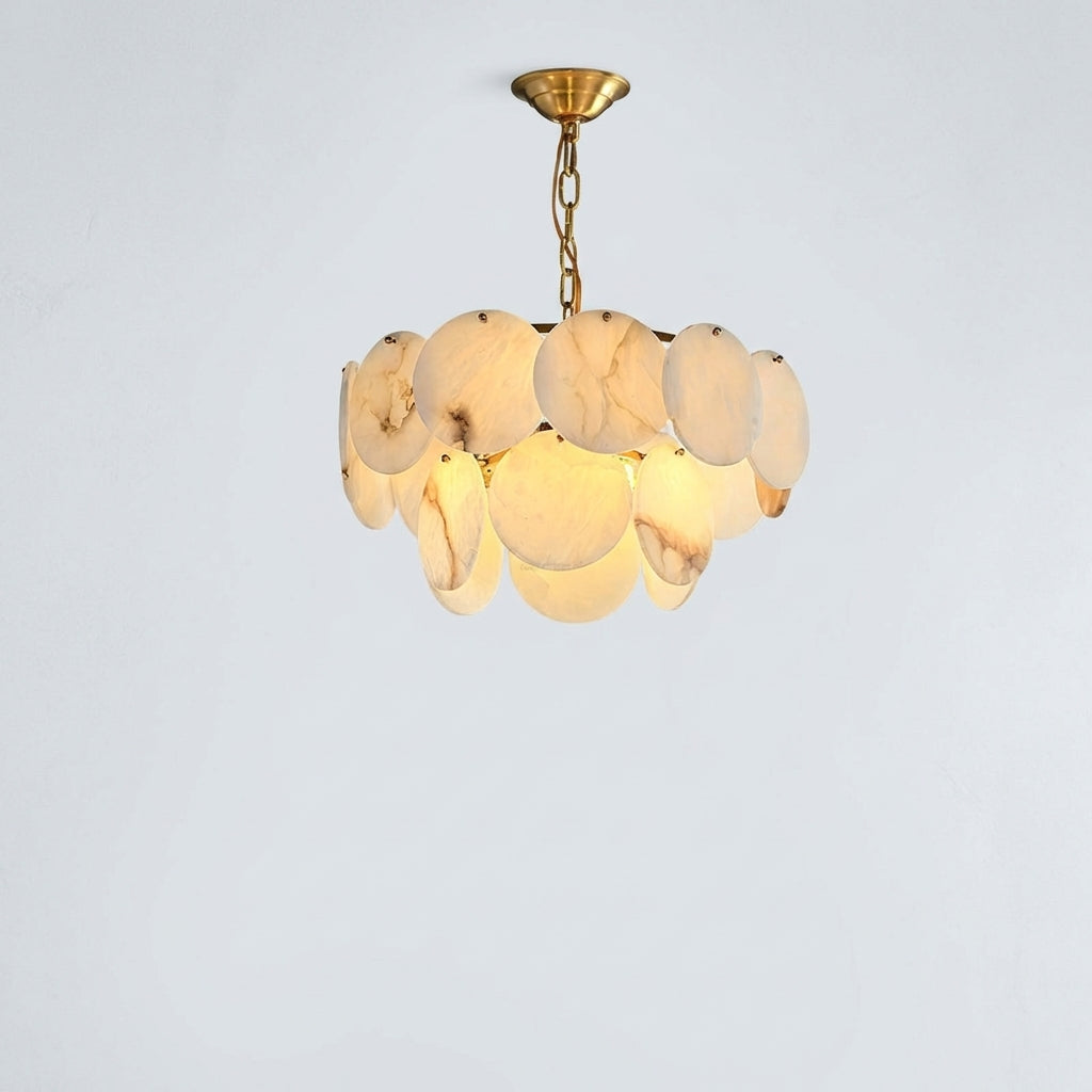 Riviko Alabaster Shell Brass Chandelier with 2/3/4/5/6 layer - Studio Shot