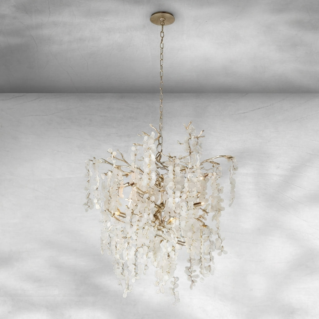 Riviko Verdant Cascade Glass Chandelier - Background Shot