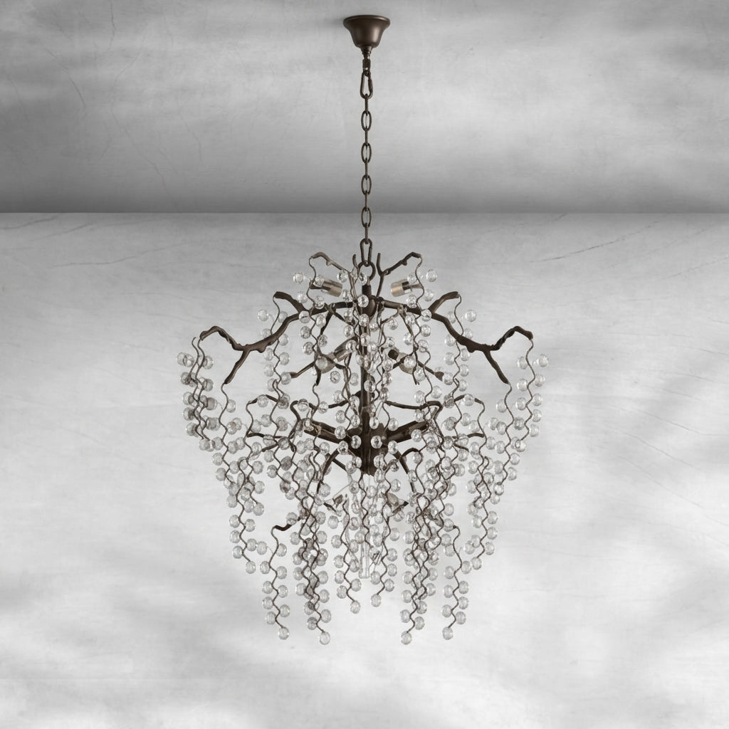 Riviko Verdant Cascade Glass Chandelier - Background Shot