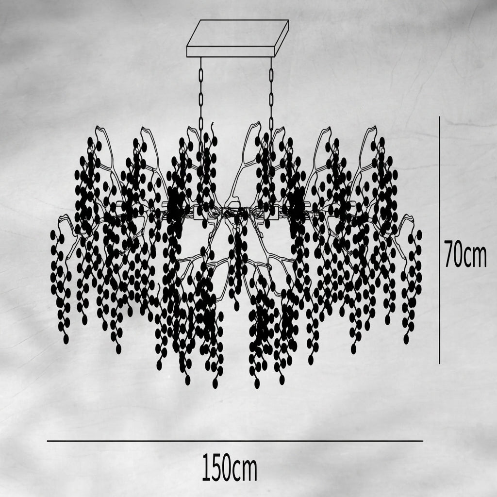 Riviko Verdant Cascade Glass Chandelier - Background Shot