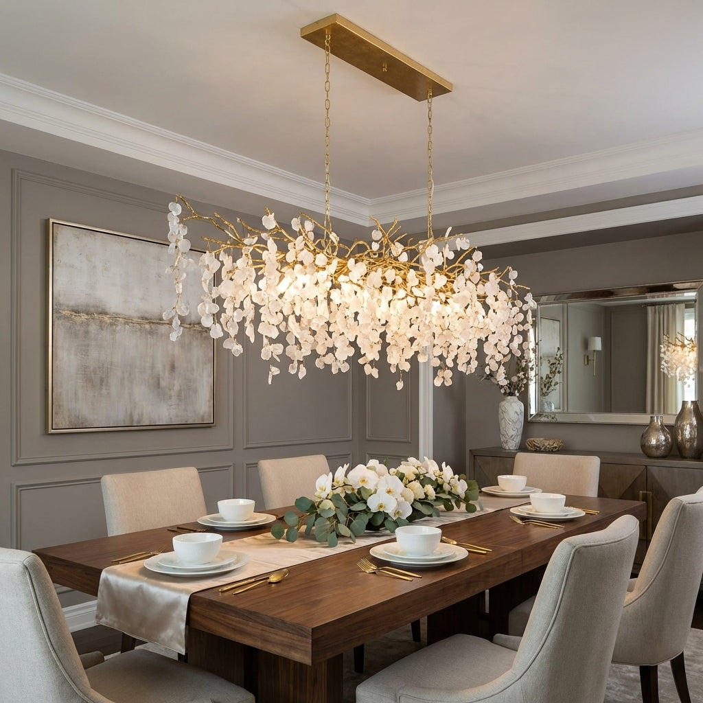 Riviko Verdant Cascade Glass Chandelier - Studio Shot