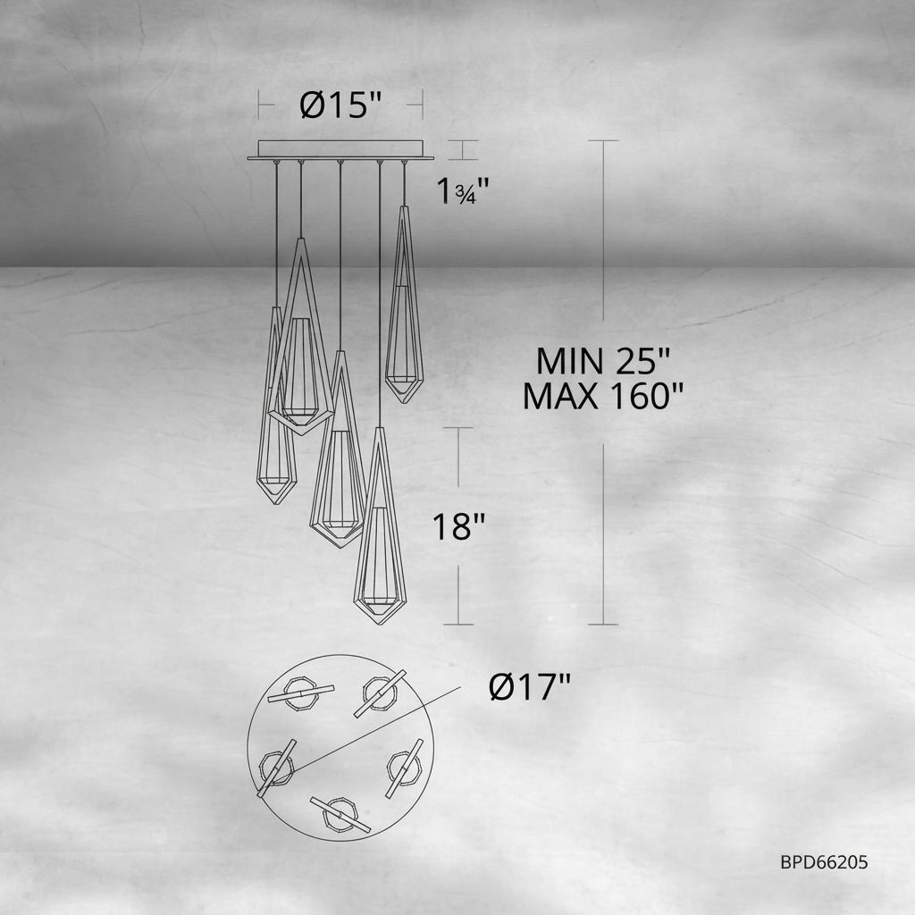 Riviko Radiant Bloom 5-Light Round Chandelier - Background Shot