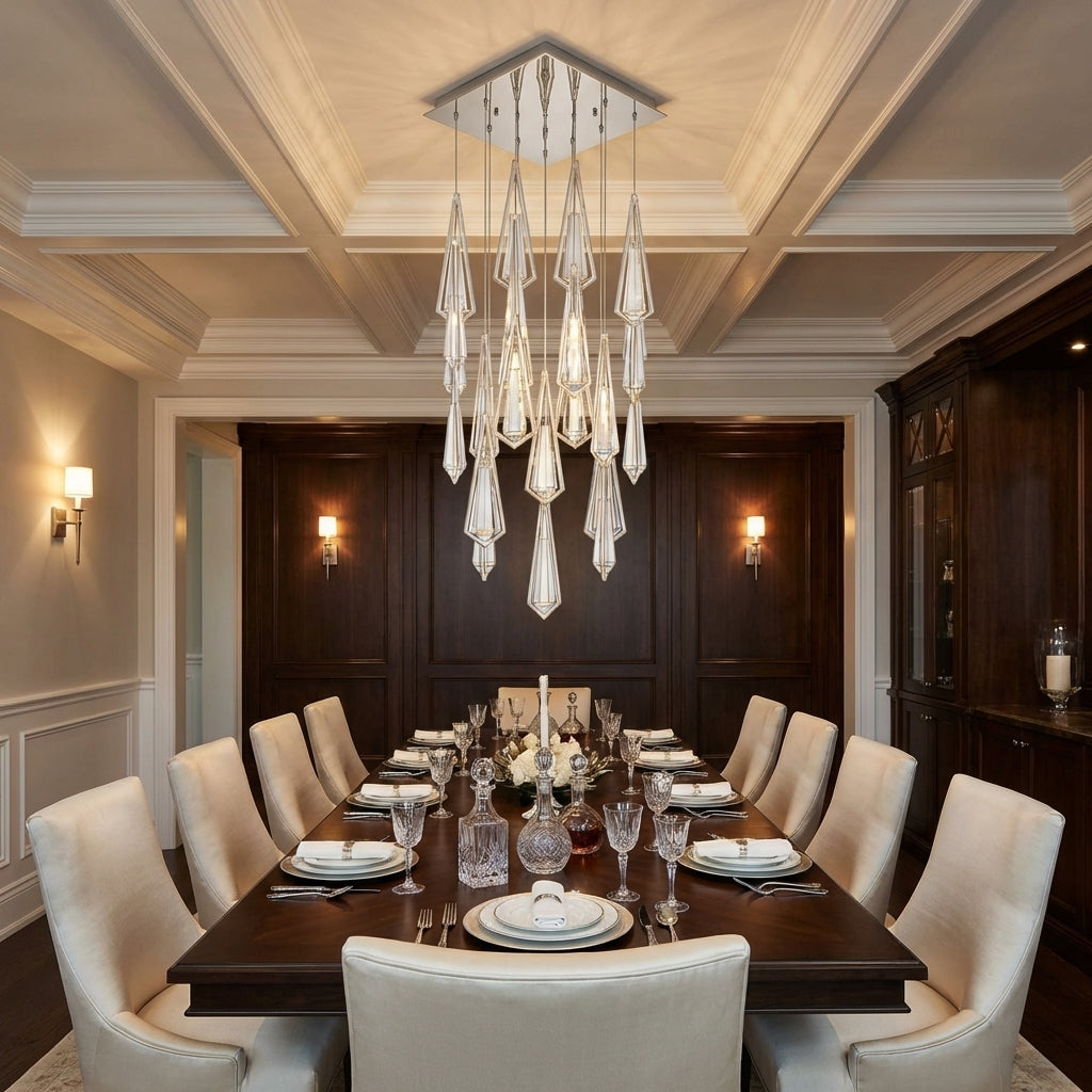 Riviko Devotion Linear Chandelier 25 Light - formal American dining room