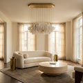 Riviko Alabaster Bloom Sculptural Chandelier - sophisticated American living room