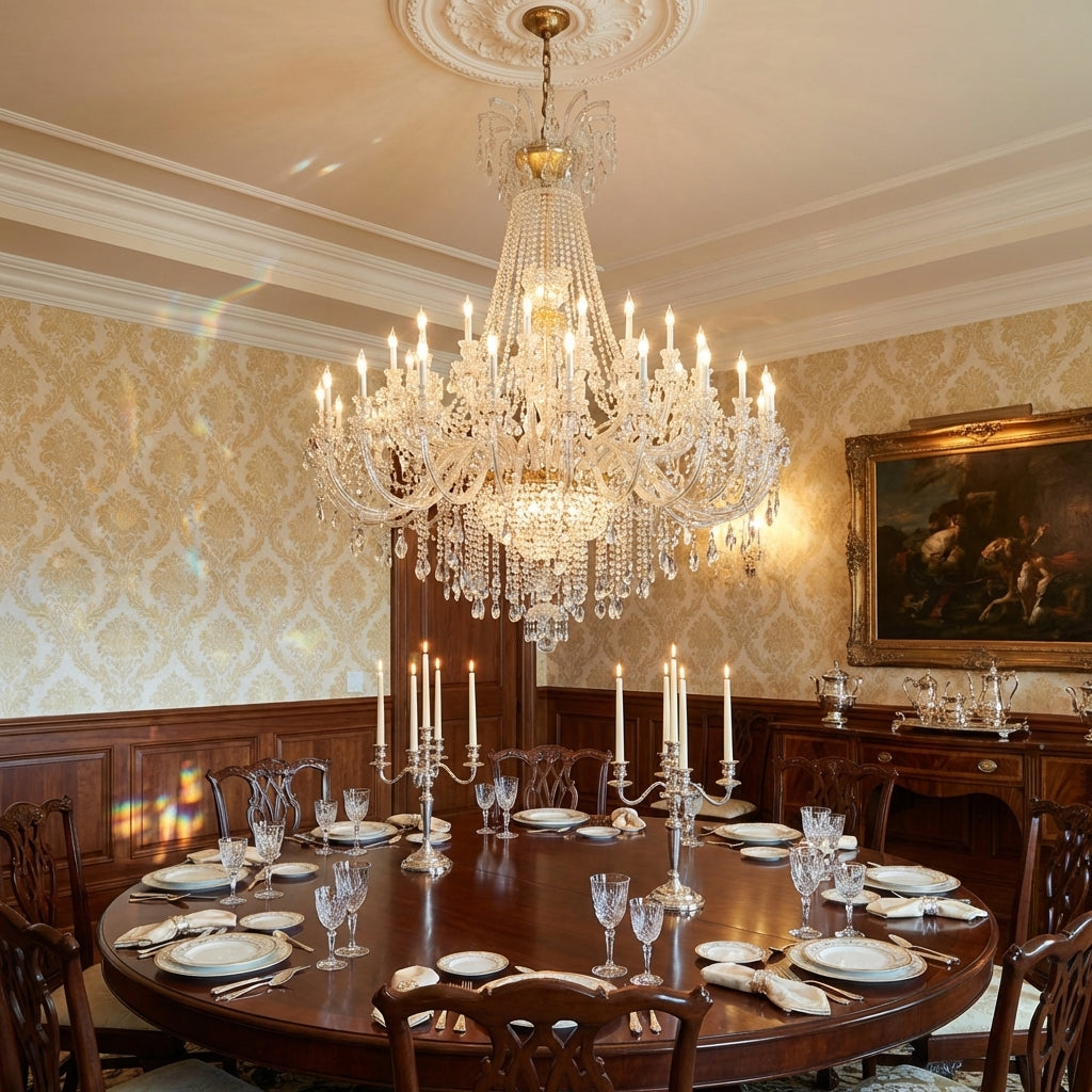 Riviko Grand Palazzo Crystal Candle Chandelier - formal American dining room