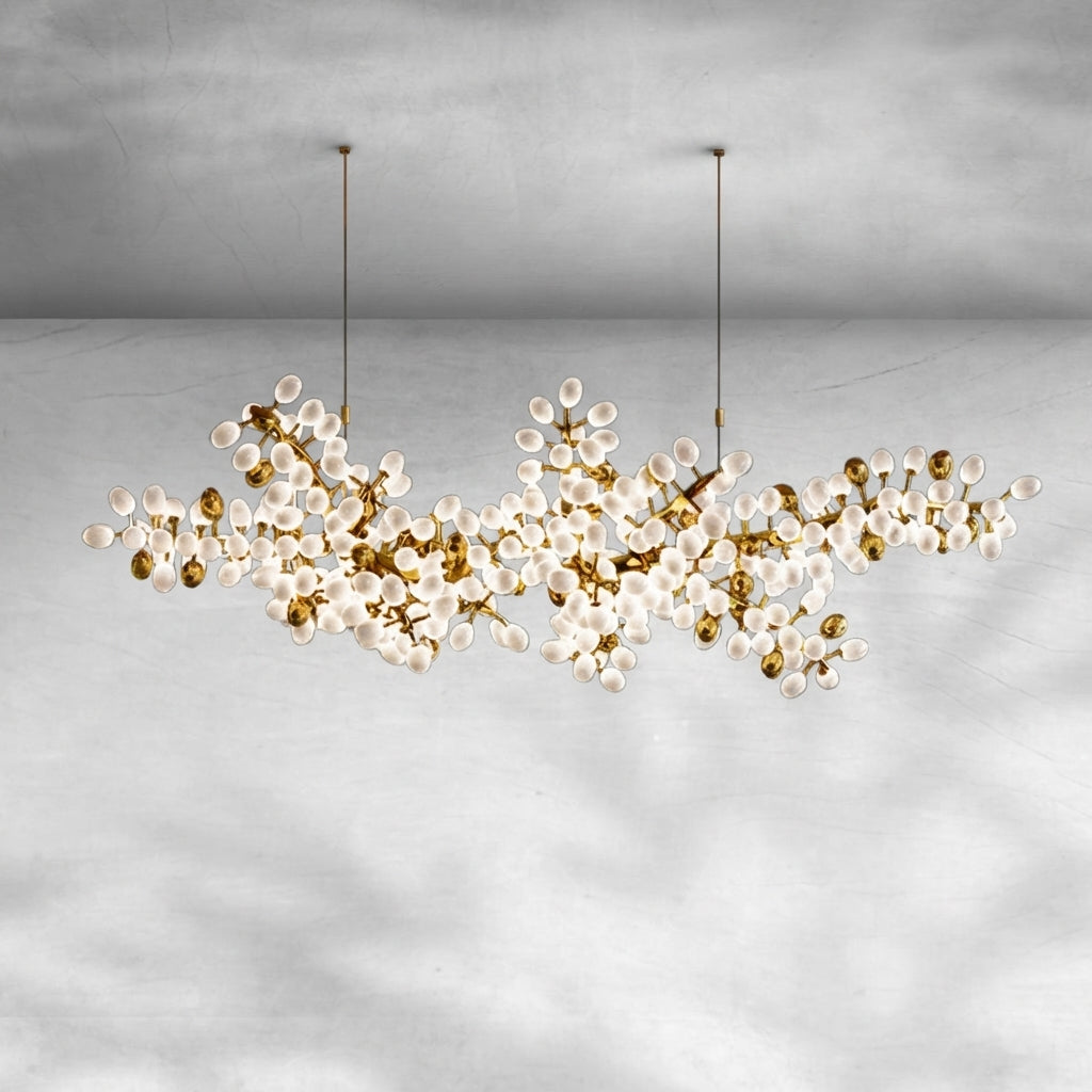 Riviko Vineyard Bloom Linear Chandelier - Background Shot