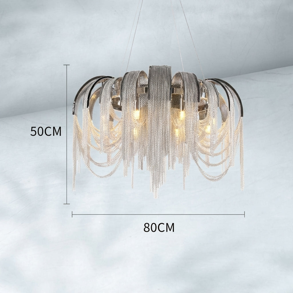 Riviko Alisa Cascade Round Chandelier - Background Shot