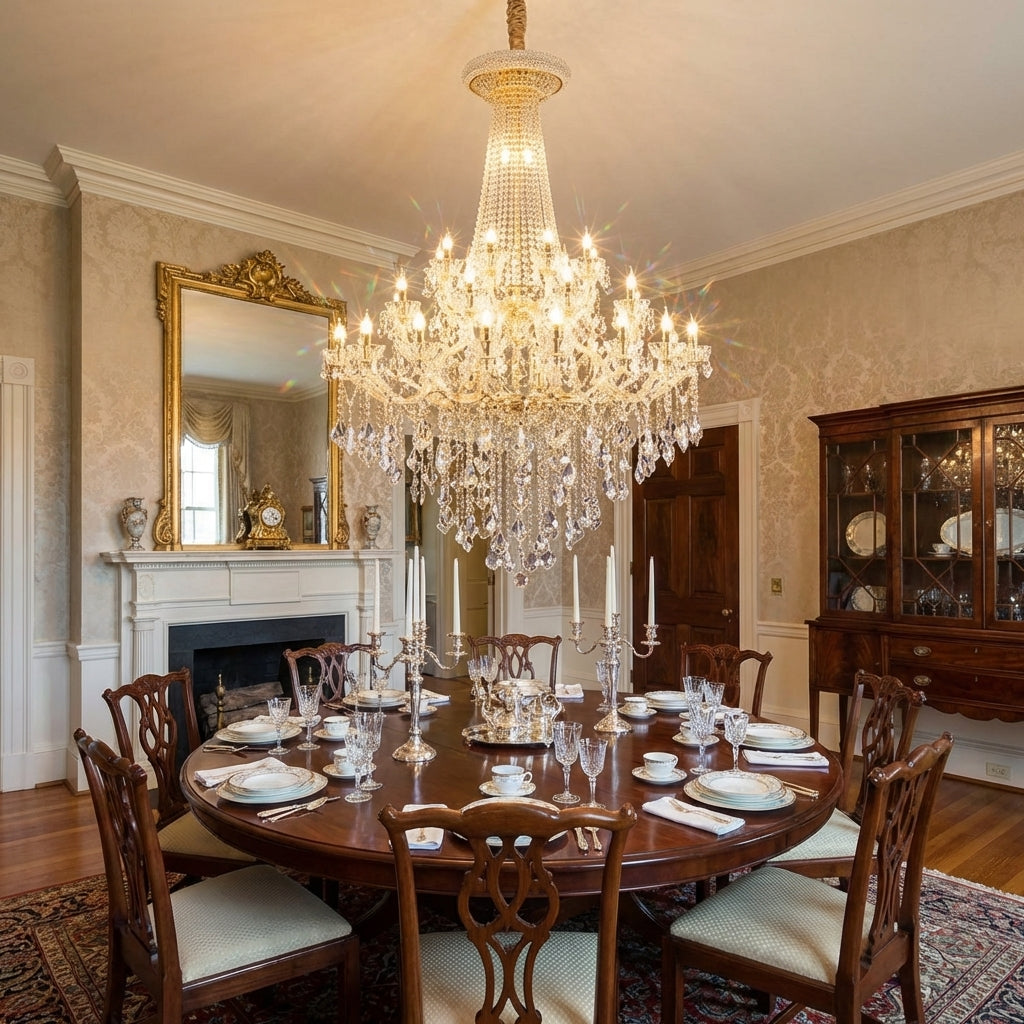 Riviko Grand Empire K9 Crystal Chandelier - formal American dining room