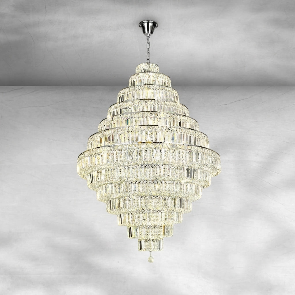 Riviko Grand Radiance K9 Crystal Round Chandelier - Background Shot