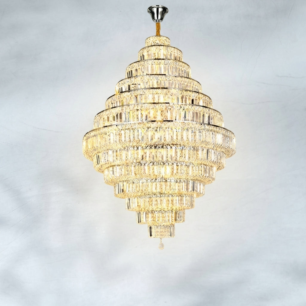 Riviko Grand Radiance K9 Crystal Round Chandelier - Background Shot