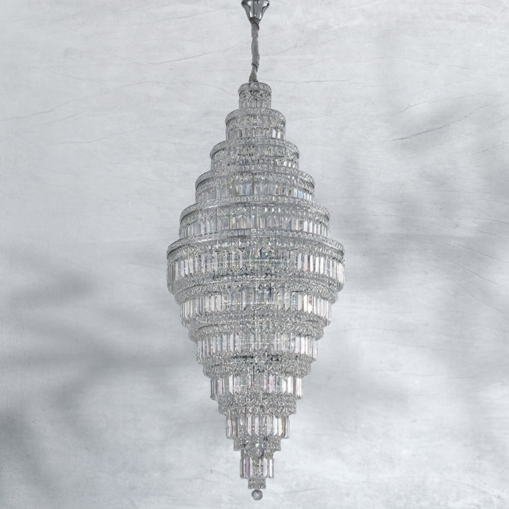 Riviko Grand Radiance Round Crystal Chandelier - Background Shot