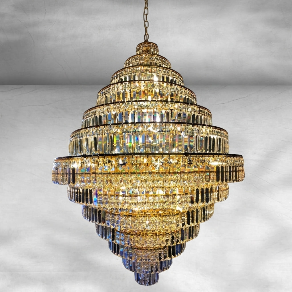 Riviko Grand Radiance K9 Crystal Round Chandelier - Background Shot