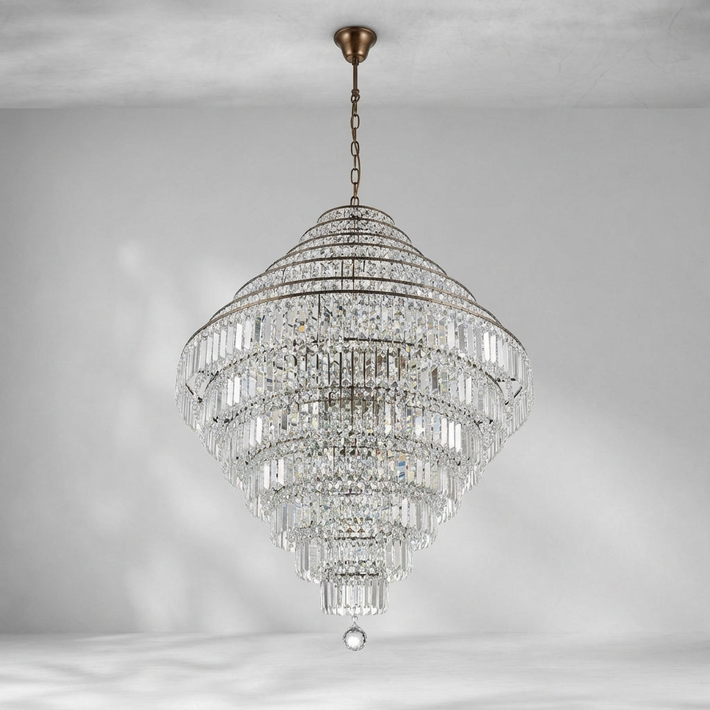 Riviko Grand Radiance K9 Crystal Round Chandelier - Background Shot