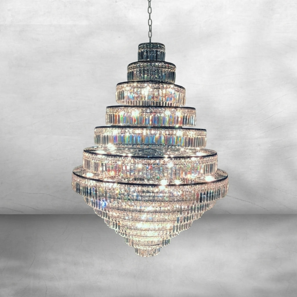 Riviko Grand Radiance K9 Crystal Round Chandelier - Background Shot