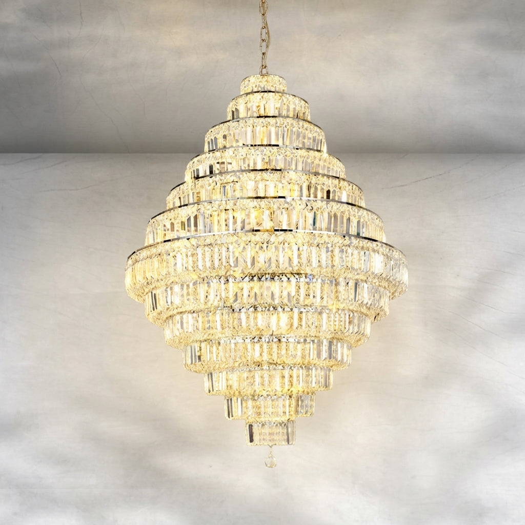 Riviko Grand Radiance K9 Crystal Round Chandelier - Background Shot