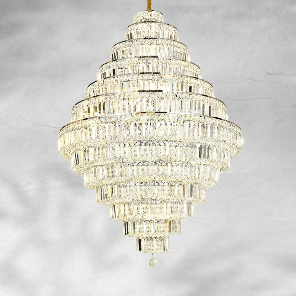 Riviko Grand Radiance K9 Crystal Round Chandelier - Background Shot