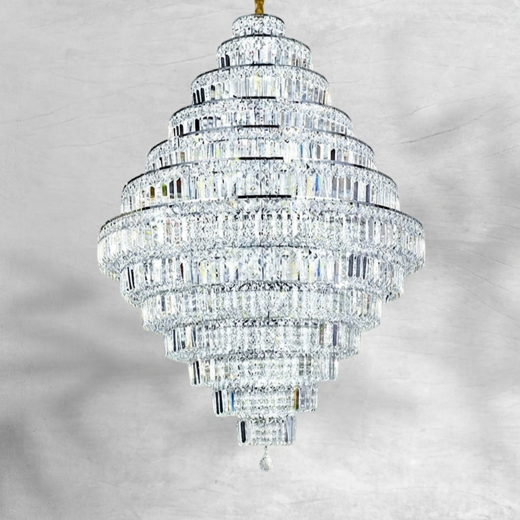 Riviko Grand Radiance K9 Crystal Round Chandelier - Background Shot