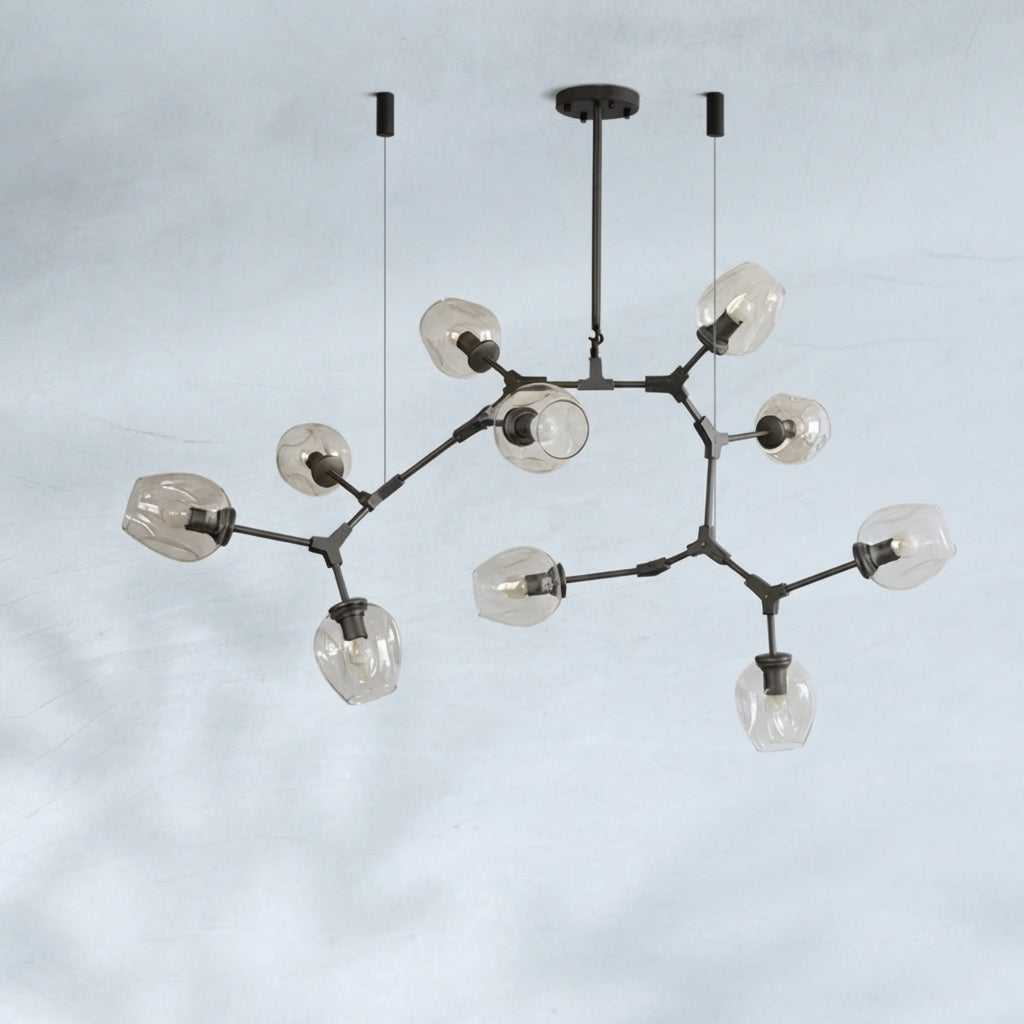 Riviko Sculptural Branch Chandelier with Glass Pendants - Background Shot