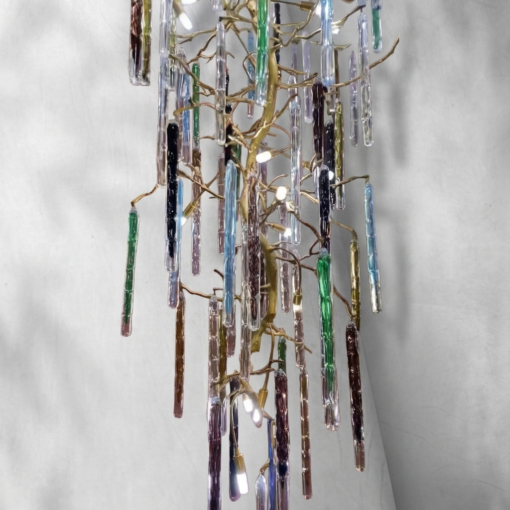 Riviko Verdant Canopy Brass Branch Chandelier - Background Shot