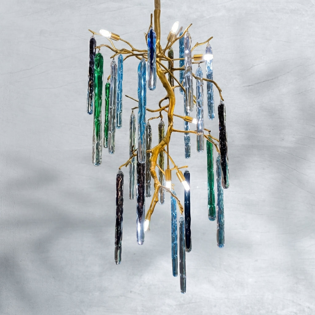 Riviko Verdant Canopy Brass Branch Chandelier - Background Shot