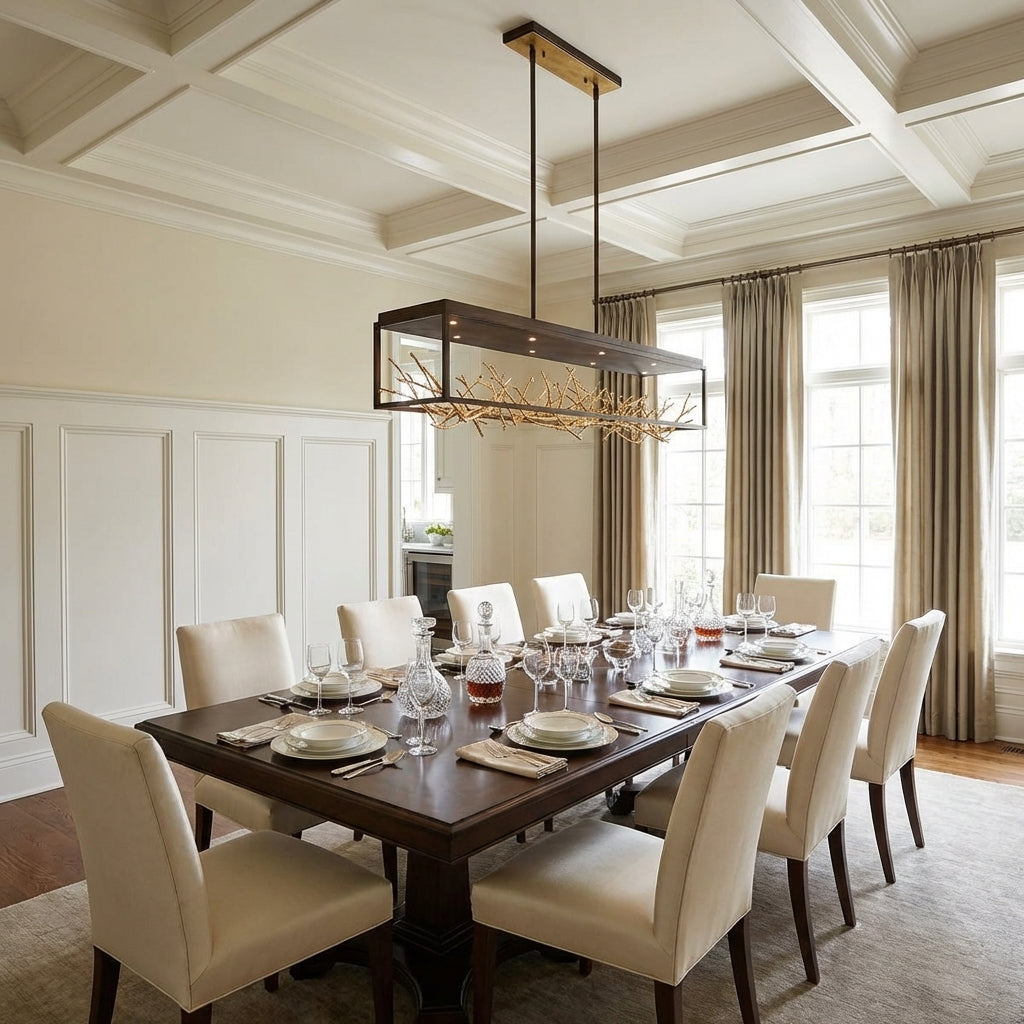 Riviko Coraline Bloom 8-Light Linear Chandelier - formal American dining room