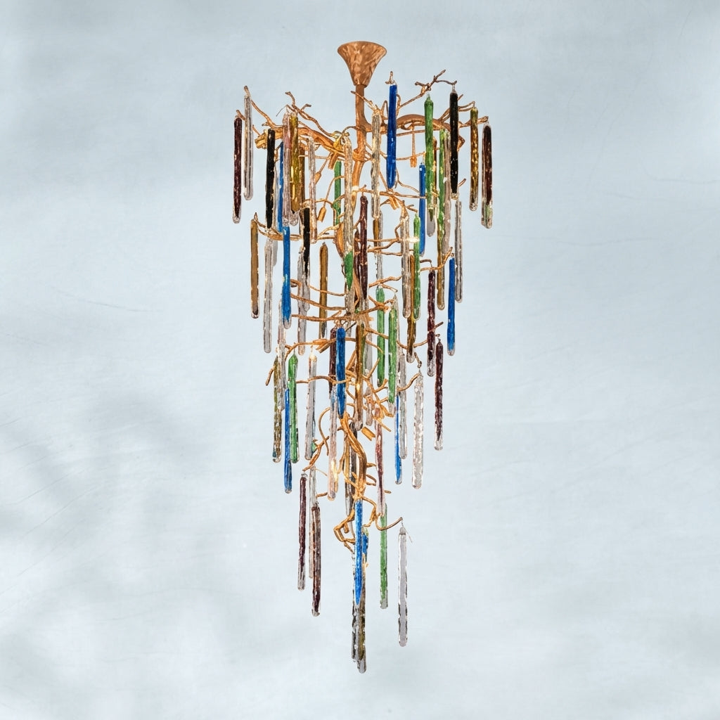 Riviko Verdant Canopy Brass Branch Chandelier - Background Shot