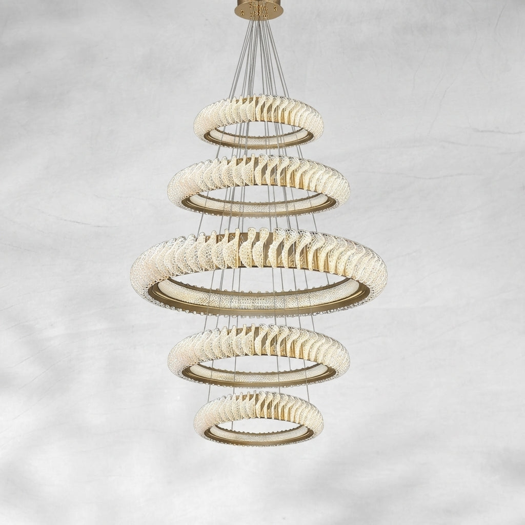 Riviko Celestial Rings Multi-Layer Crystal Chandelier - Background Shot