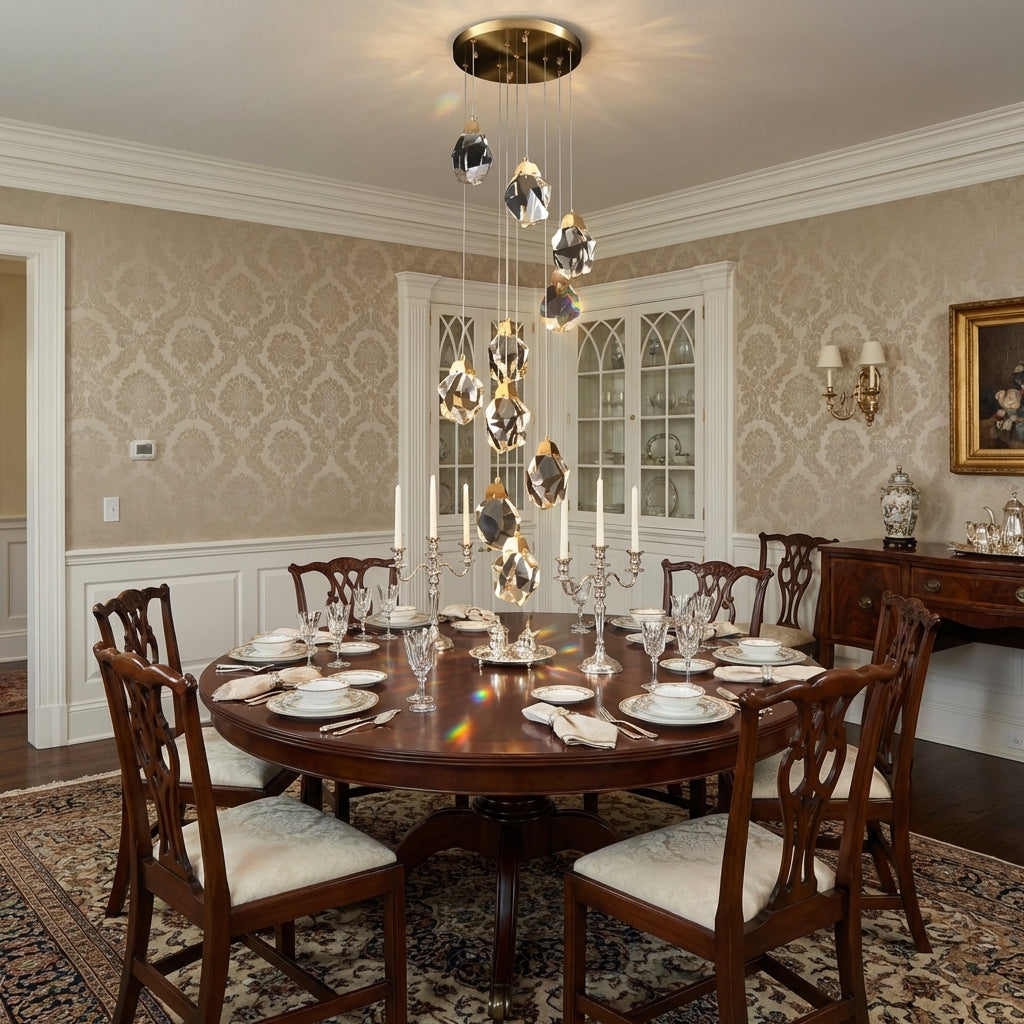 Lumina Haven Luminara Faceted Crystal Grand Chandelier - formal American dining room