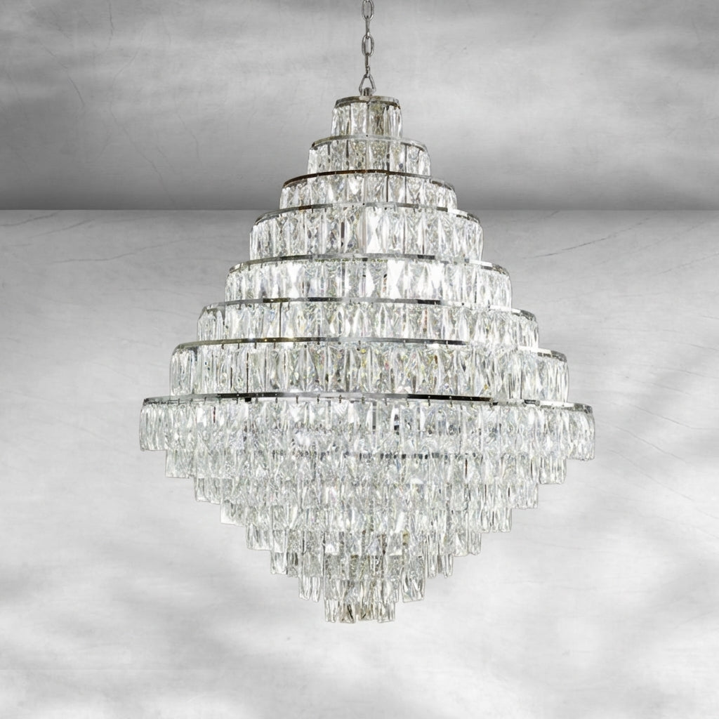 Riviko Grand Radiance Crystal & Metal Chandelier - Background Shot