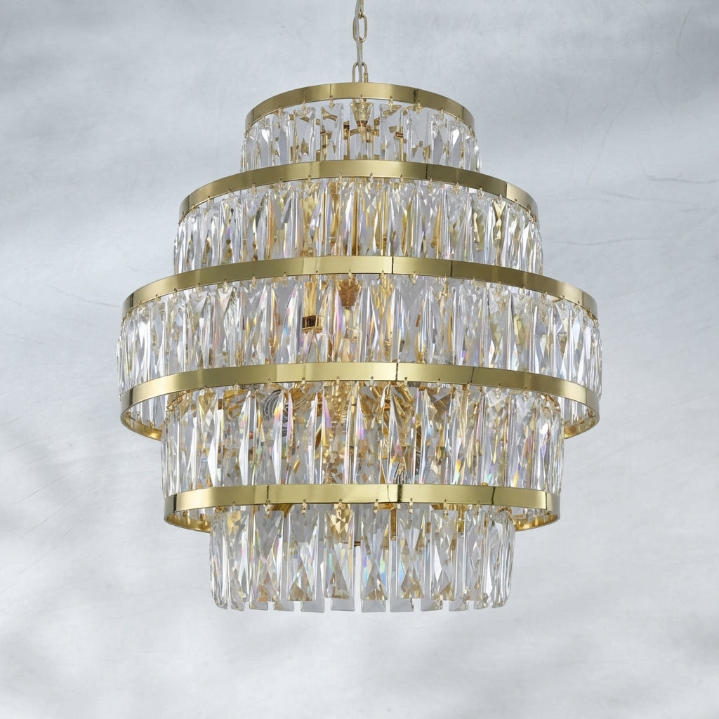 Riviko Grand Honeycomb Crystal Chandelier - Background Shot