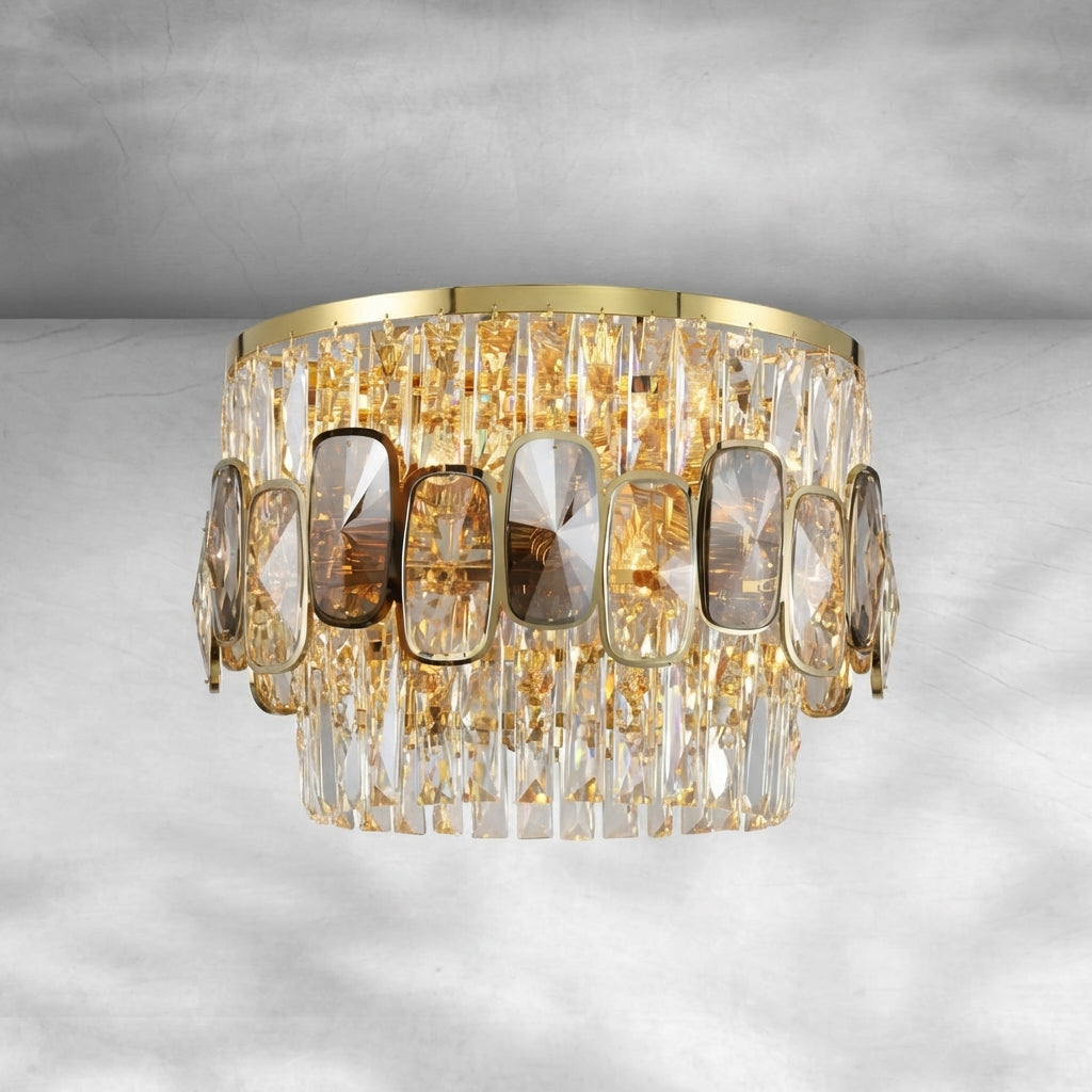 Riviko Grand Honeycomb Crystal Chandelier - Background Shot