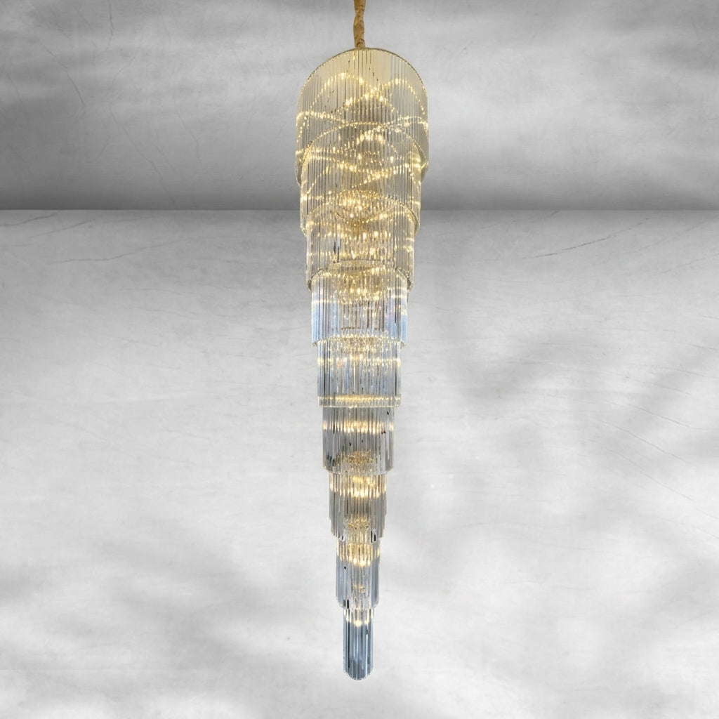 Riviko Grand Radiance Round Crystal Chandelier - Background Shot