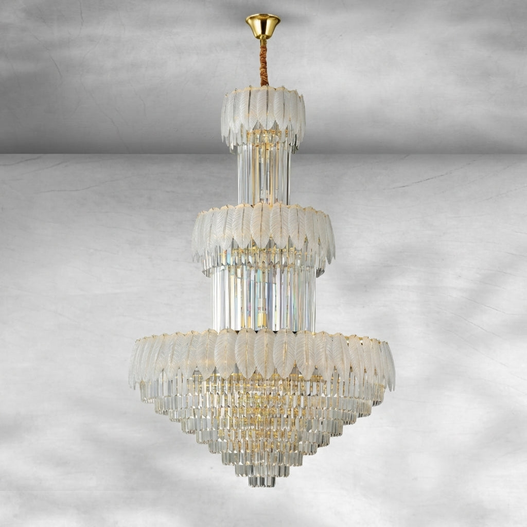Riviko Grand Plume Crystal Chandelier - Background Shot
