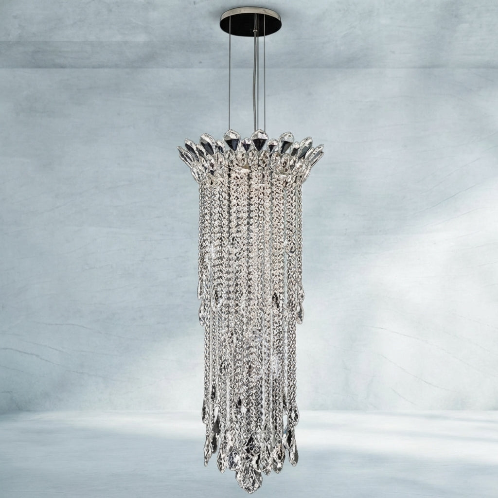 Riviko Veridian Cascade Crystal Tassel Chandelier - Background Shot