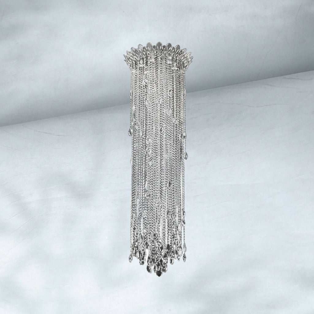 Riviko Veridian Cascade Crystal Tassel Chandelier - Background Shot