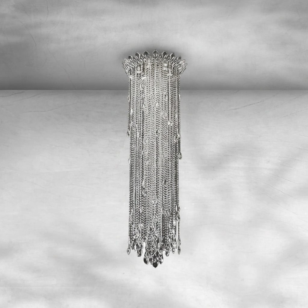 Riviko Veridian Cascade Crystal Tassel Chandelier - Background Shot