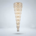 Riviko Extra Large Multi-layers Long Golden Crystal Chandelier for 2-Storey/Duplex Buildings/Dining Room/Staircase - Studio Shot