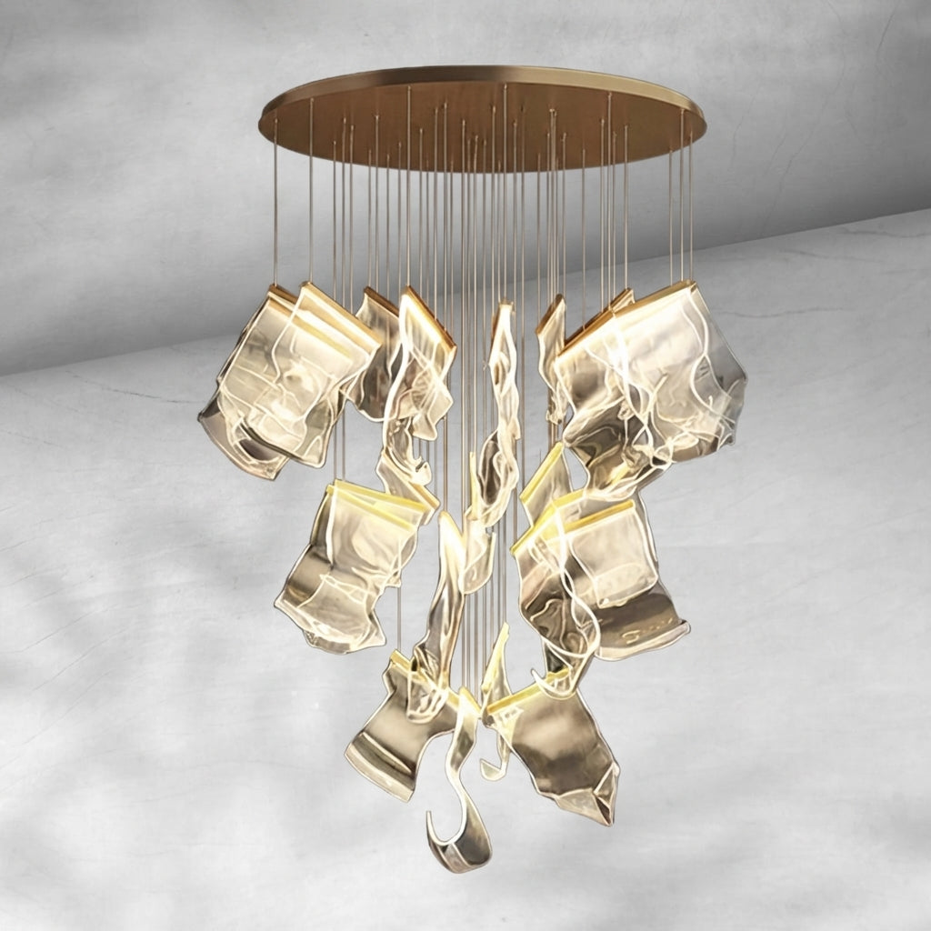 Riviko Grand Lumina Square Acrylic Chandelier - Background Shot