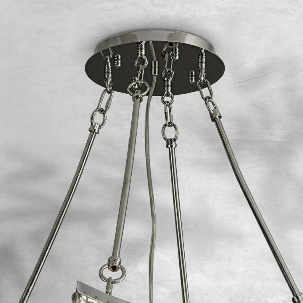 Riviko Grand Tiered K9 Crystal Vertical Chandelier - Background Shot