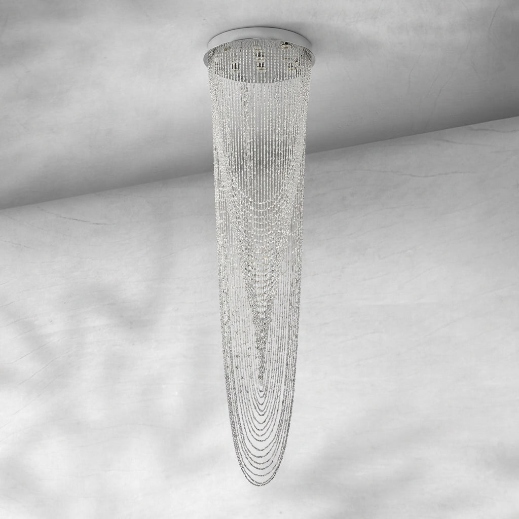 Riviko Grand Tiered Waterfall Round Chandelier - Background Shot