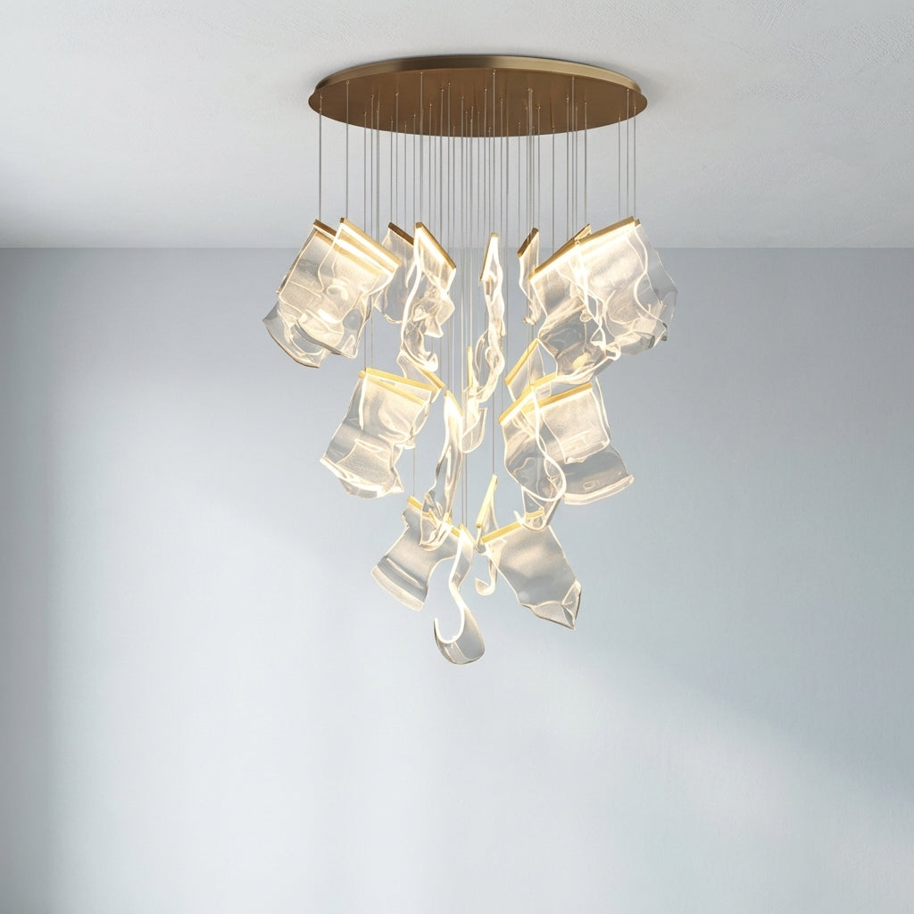 Riviko Extra Large Modern Paper Chandelier For Staircase / Foyer Villa Hall Ceiling - Studio Shot
