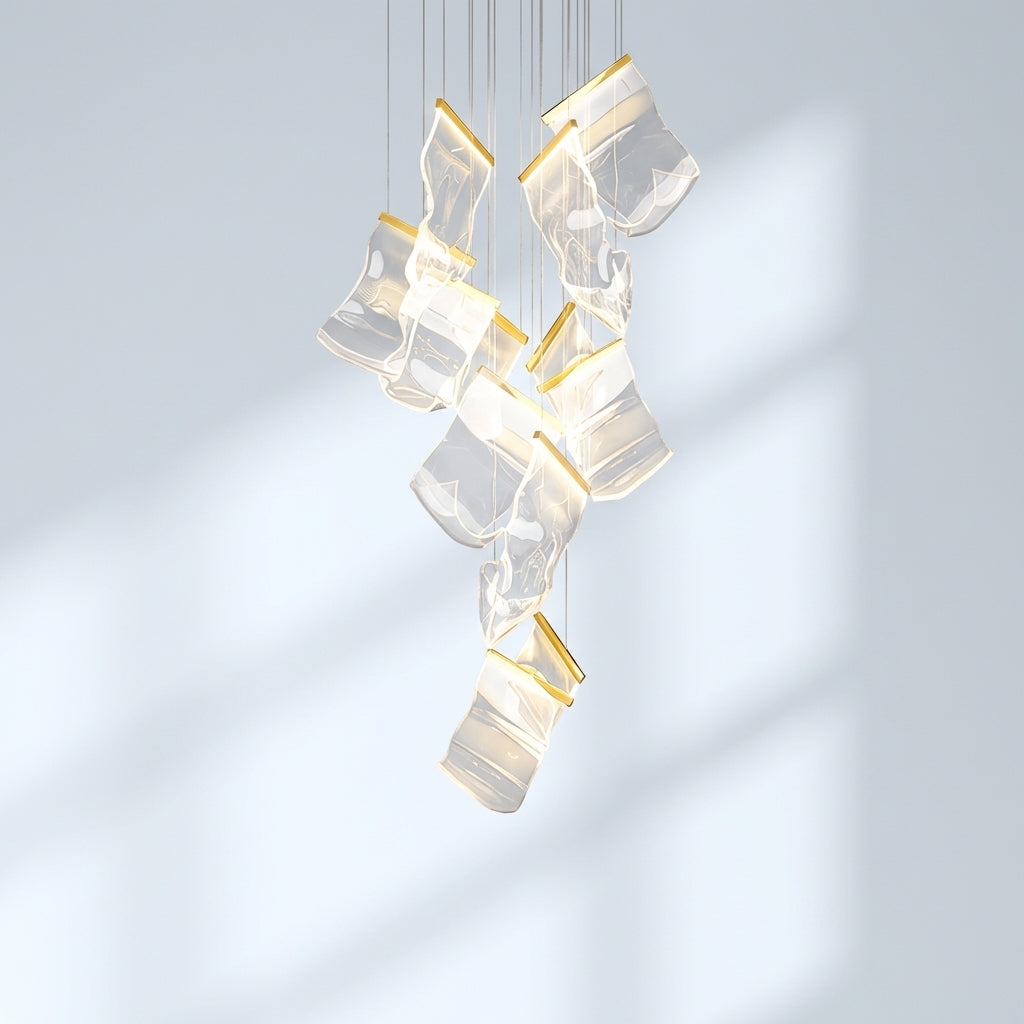 Riviko Extra Large Modern Paper Chandelier For Staircase / Foyer Villa Hall Ceiling - Studio Shot