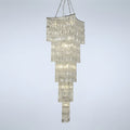 Riviko Extra Large Foyer Vertical Layers K9 Crystal Chandelier Chrome Ceiling Lighting Fixture For Staircase Entryway Decor - Studio Shot