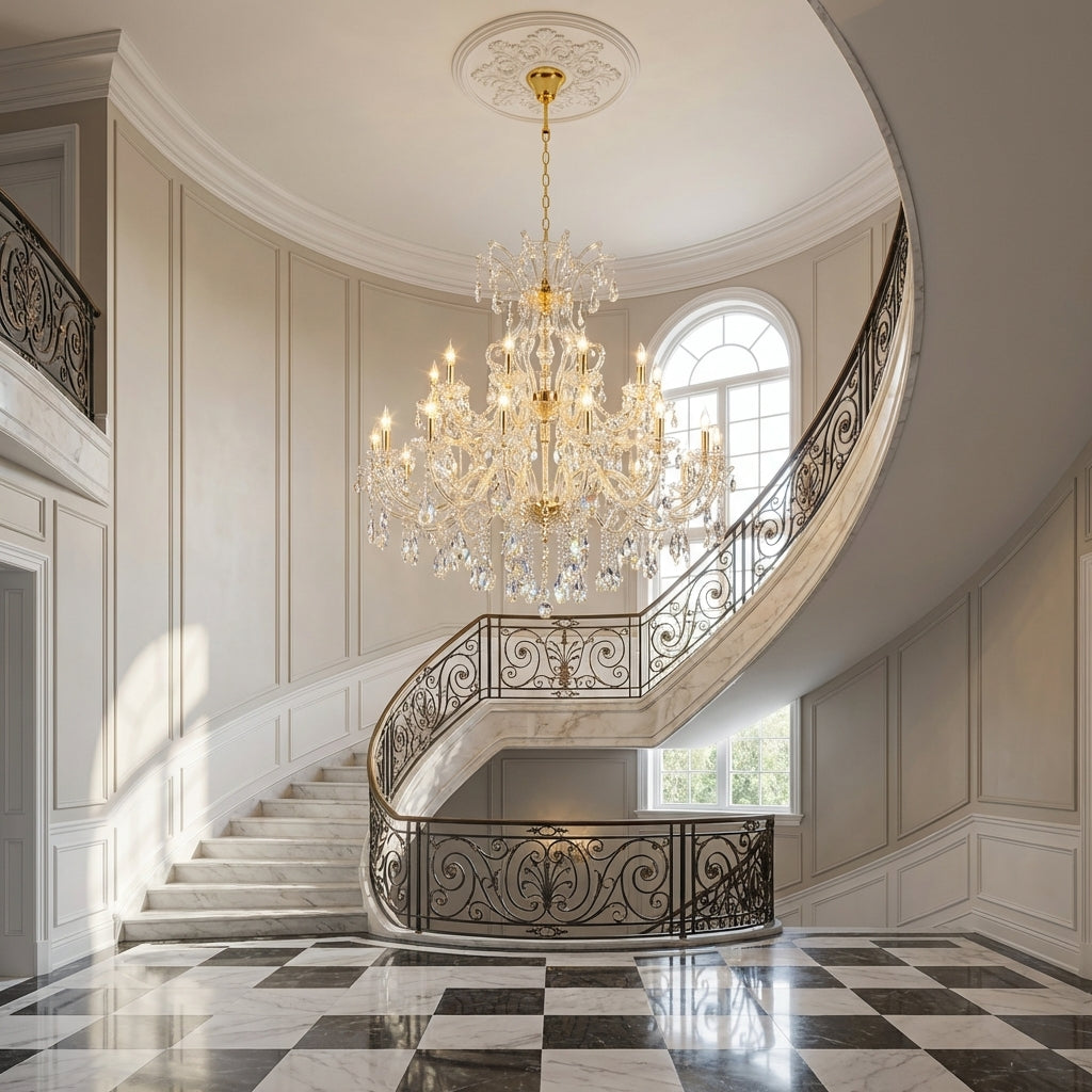 Riviko Grand Lumina Branch Crystal Chandelier - grand American estate foyer